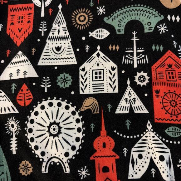 New LuLaRoe Holiday Scandinavian Christmas Village Leggings Wmn Size TC (12-18) - Picture 2 of 4